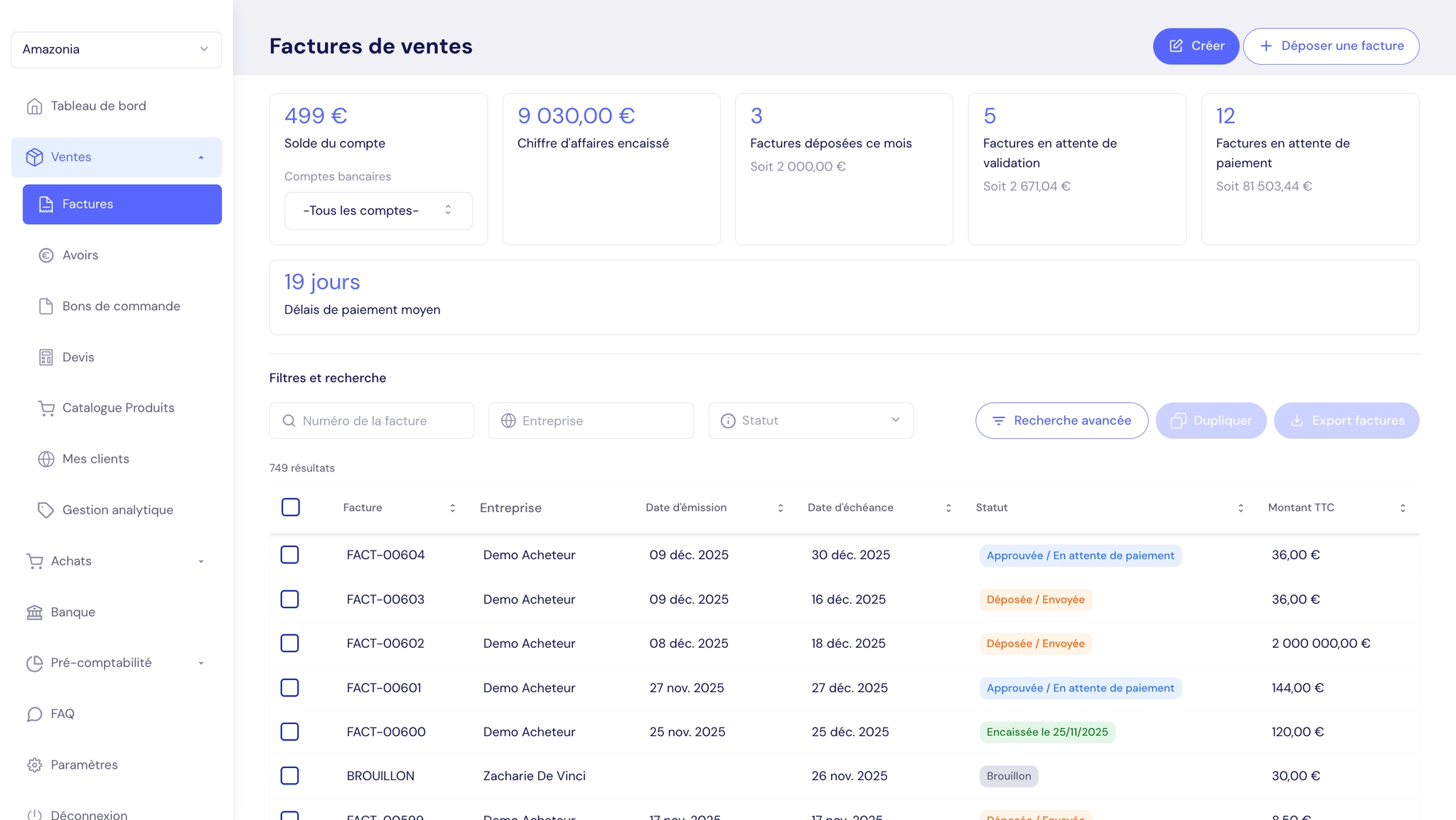 Ventes · Factures
